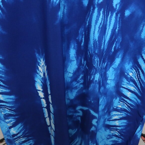 West African Vibrant Blue Tie-Dye Halter Neck Backless Sundress One Size NWOT - Picture 11 of 16